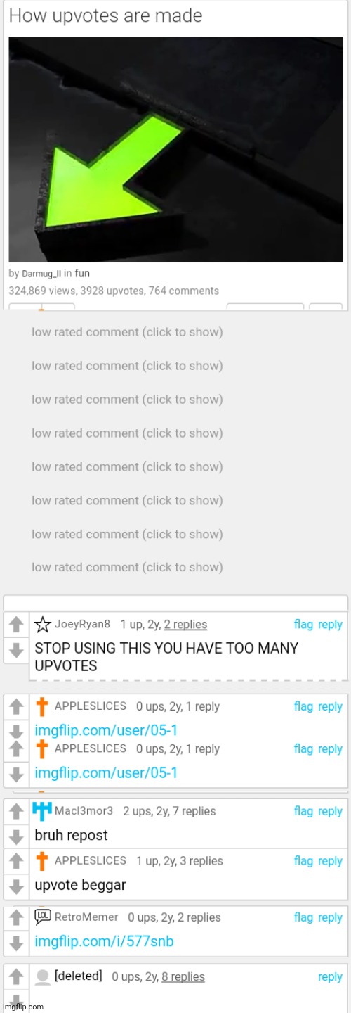 All the low rated comments on "How Upvotes are made" | made w/ Imgflip meme maker