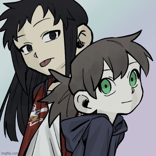 Me and Polly this time(again, I did my best) | image tagged in polly pisscrew,picrew,polly,pisscrew | made w/ Imgflip meme maker