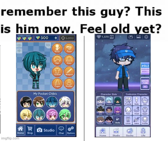 I remember the pocket chibi home to gacha life 2. The gacha life 2 home is look like the pocket chibi in portrait mode. | image tagged in remember this guy | made w/ Imgflip meme maker