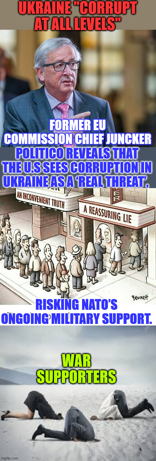 Another corrupt regime the US is supporting...  aka another political money laundering operation | UKRAINE "CORRUPT AT ALL LEVELS"; FORMER EU COMMISSION CHIEF JUNCKER; POLITICO REVEALS THAT THE U.S SEES CORRUPTION IN UKRAINE AS A ‘REAL THREAT’, RISKING NATO’S ONGOING MILITARY SUPPORT. WAR SUPPORTERS | image tagged in an inconvenient truth,corrupt,ukraine,money,laundry | made w/ Imgflip meme maker