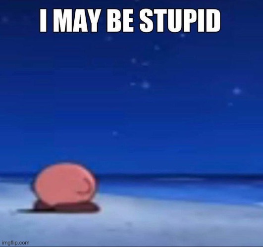 I may be stupid | image tagged in kirby,funny,stupid,waiting | made w/ Imgflip meme maker