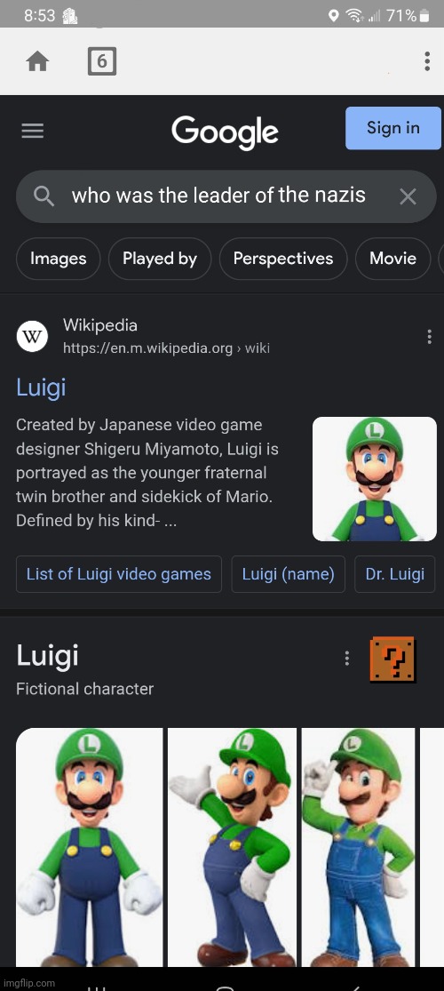 What did he do... | image tagged in luigi | made w/ Imgflip meme maker