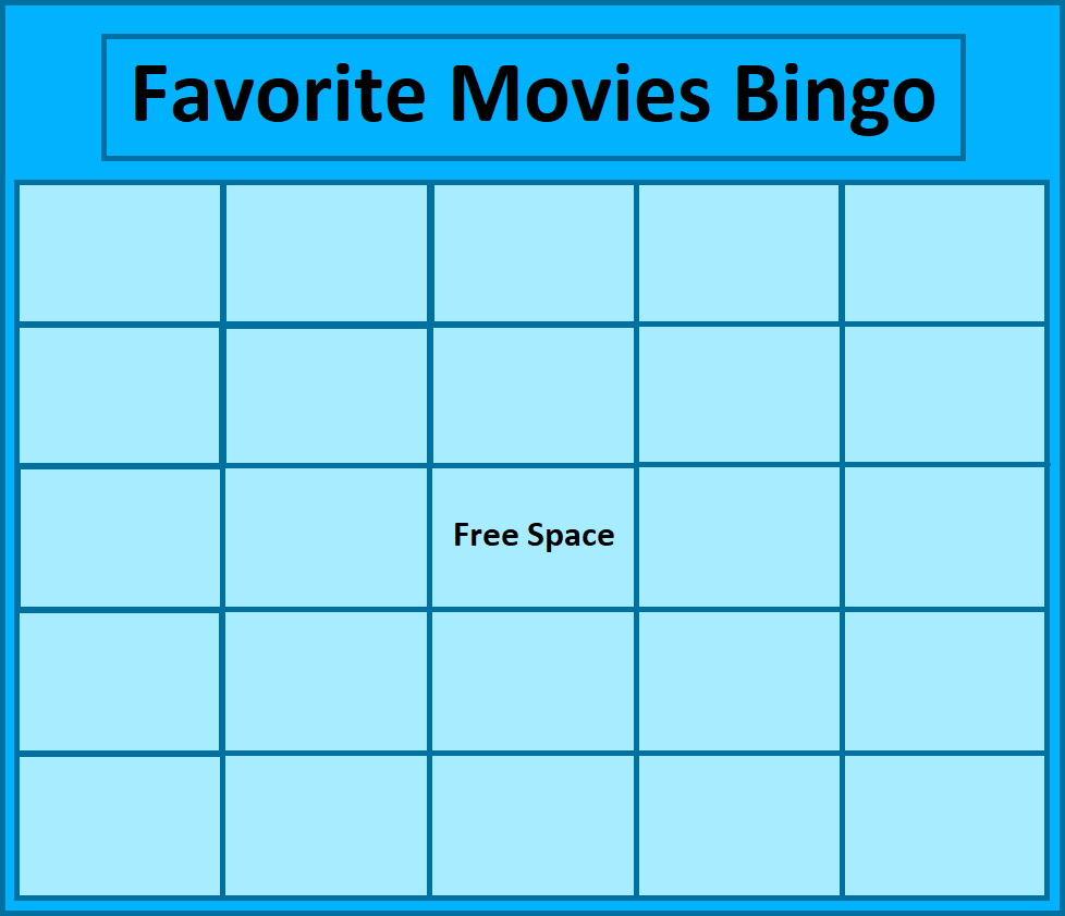 favorite movies bingo Blank Meme Template