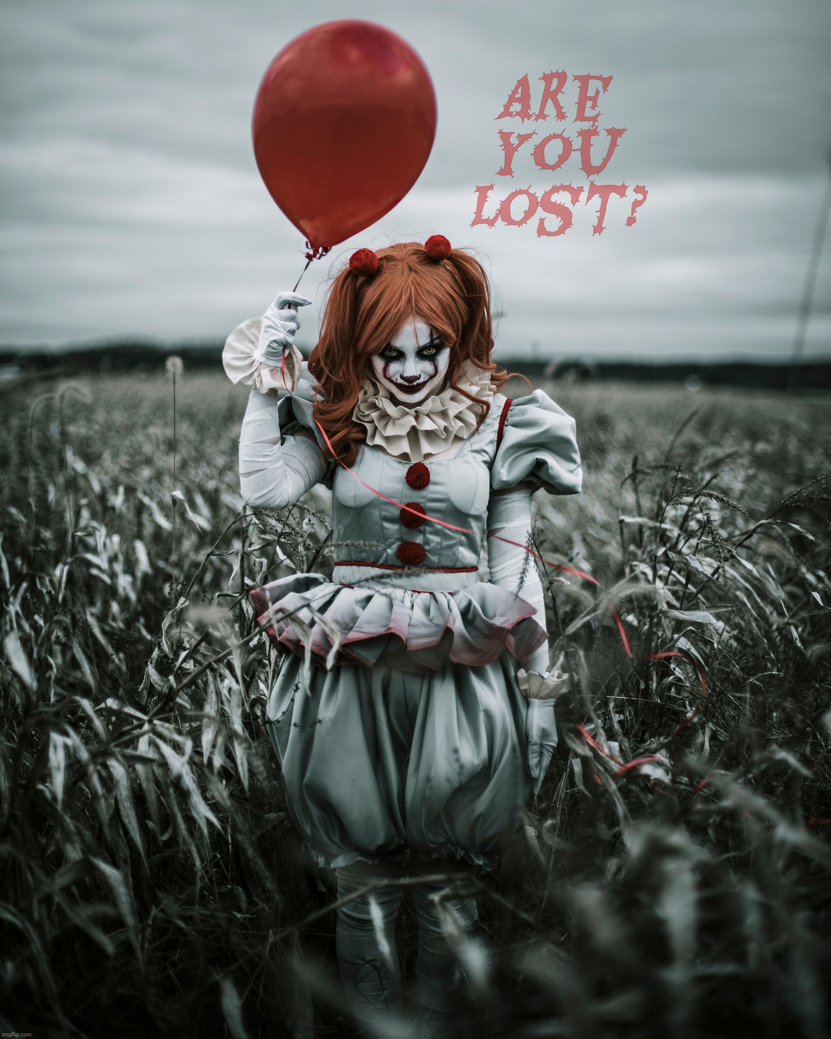 Pennywise by sparkles_cosplay | Are you lost? | image tagged in sparkles cosplay,pennywise,cosplay,cosplay sexy | made w/ Imgflip meme maker