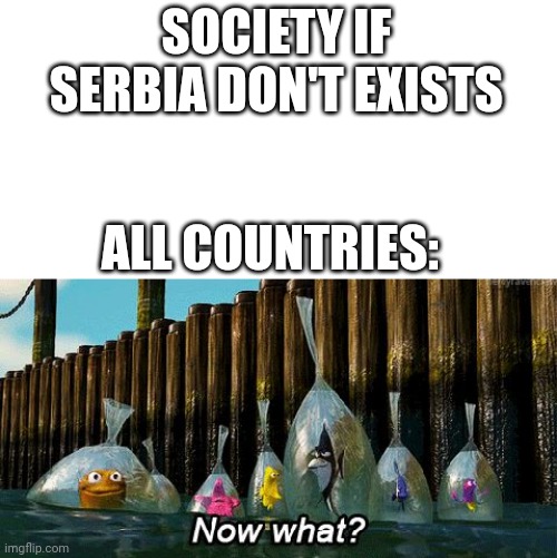 Now What? | SOCIETY IF SERBIA DON'T EXISTS; ALL COUNTRIES: | image tagged in now what,serbia,countries | made w/ Imgflip meme maker