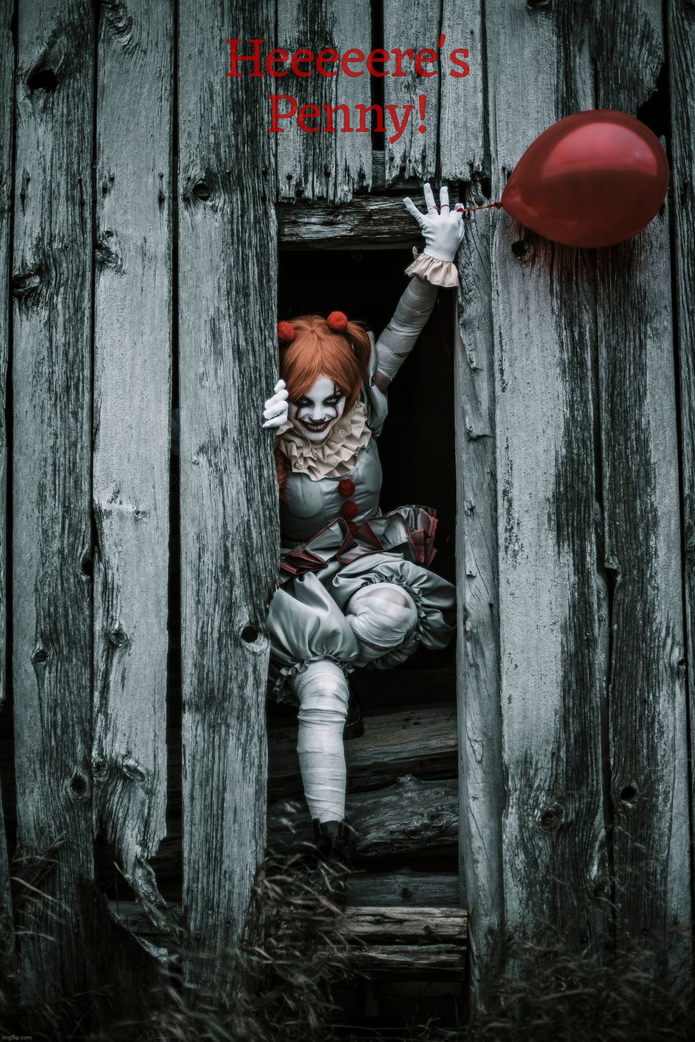 Pennywise by @sparkles_cosplay | Heeeeere's Penny! | image tagged in sparkles cosplay,pennywise,cosplay,cosplay sexy | made w/ Imgflip meme maker