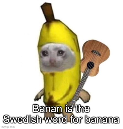 Banan | Banan is the Swedish word for banana | image tagged in banan | made w/ Imgflip meme maker