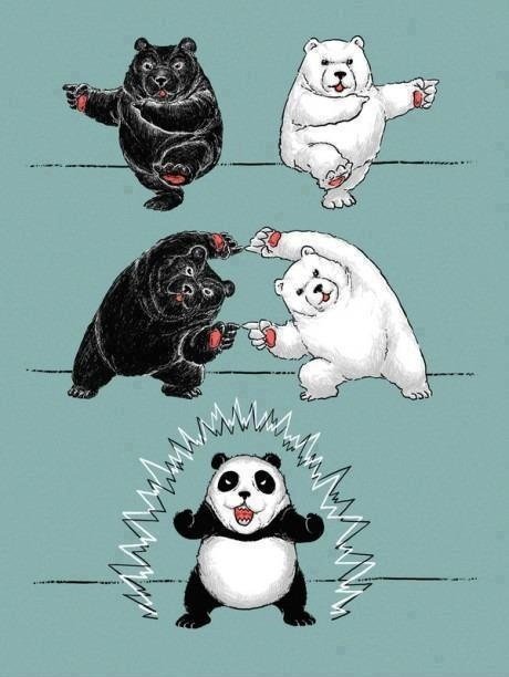 High Quality two bear transform panda Blank Meme Template