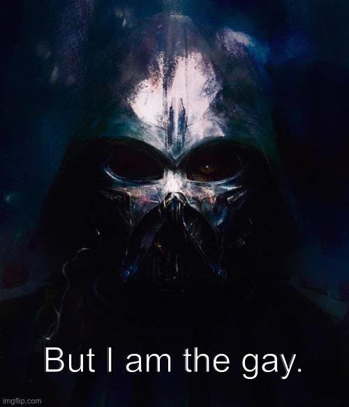 DarthSwede pfp | But I am the gay. | image tagged in darthswede pfp | made w/ Imgflip meme maker