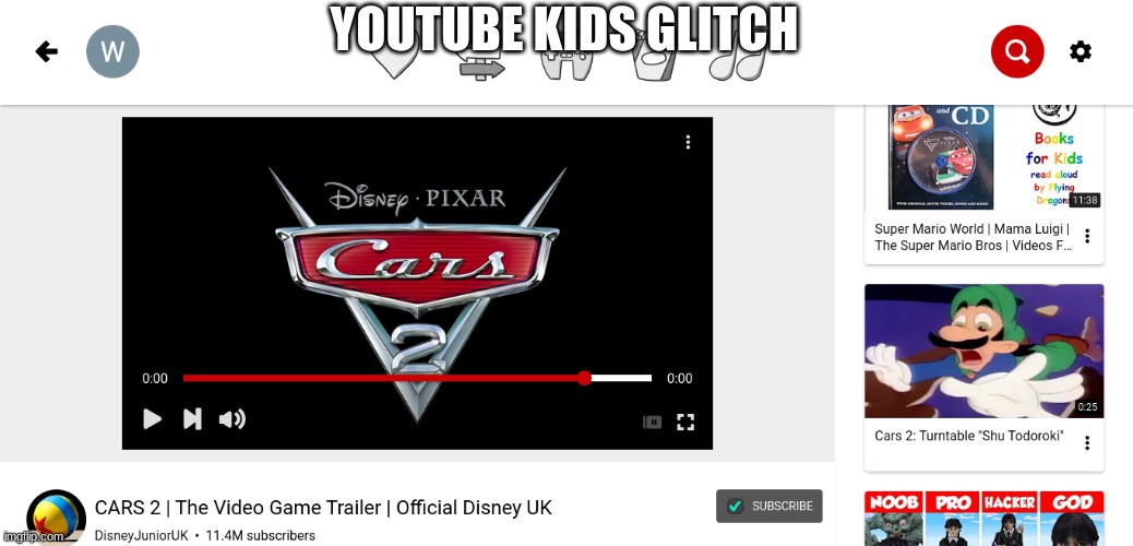 YouTube Kids Glitch | YOUTUBE KIDS GLITCH | image tagged in youtube kids glitch,glitch,youtube,youtube kids | made w/ Imgflip meme maker