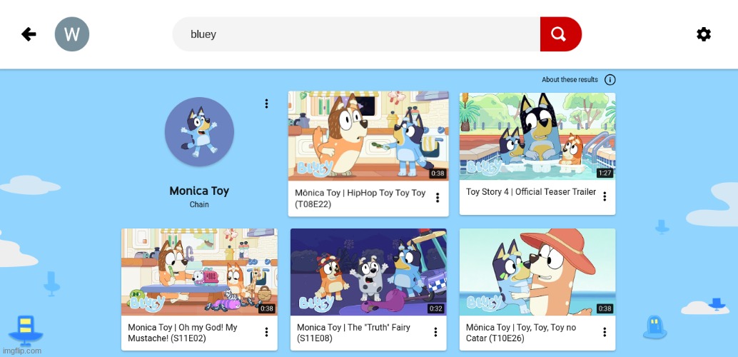 YouTube Kids Glitch Yet Again | image tagged in youtube kids glitch yet again,bluey,youtube kids,glitch | made w/ Imgflip meme maker