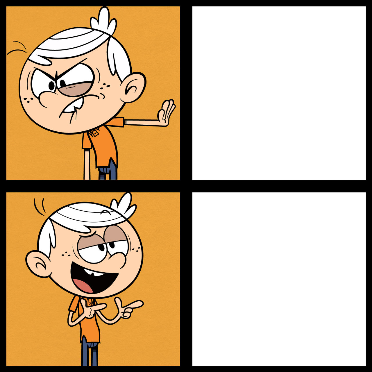 High Quality Lincoln Loud Drake Meme Blank Meme Template