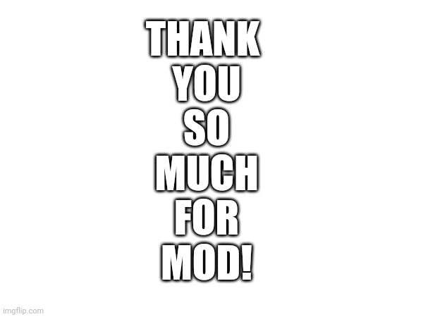 THANK 
YOU
SO
MUCH
FOR
MOD! | made w/ Imgflip meme maker