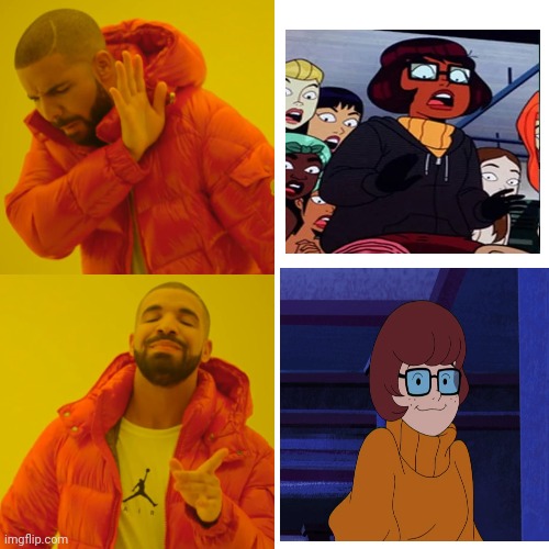 I hate the velma show | image tagged in memes,drake hotline bling | made w/ Imgflip meme maker