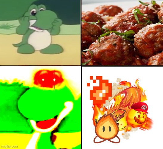 FIREBALLS YUM | image tagged in yoshi | made w/ Imgflip meme maker