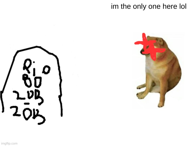 cheems kill | im the only one here lol | image tagged in memes,buff doge vs cheems | made w/ Imgflip meme maker