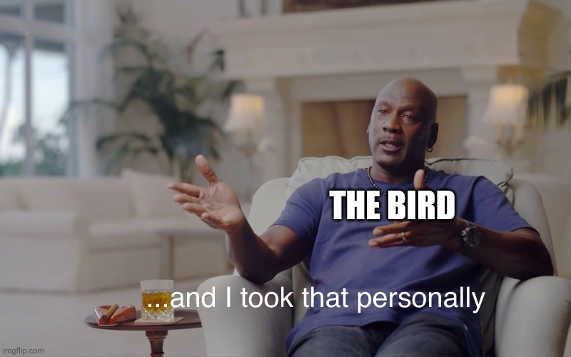 and I took that personally | THE BIRD | image tagged in and i took that personally | made w/ Imgflip meme maker