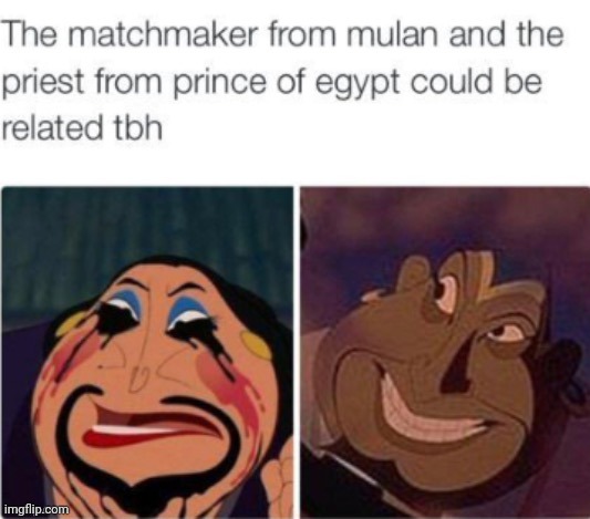 image tagged in disney,mulan,hotet and hoi,prince of egypt,related,theory | made w/ Imgflip meme maker