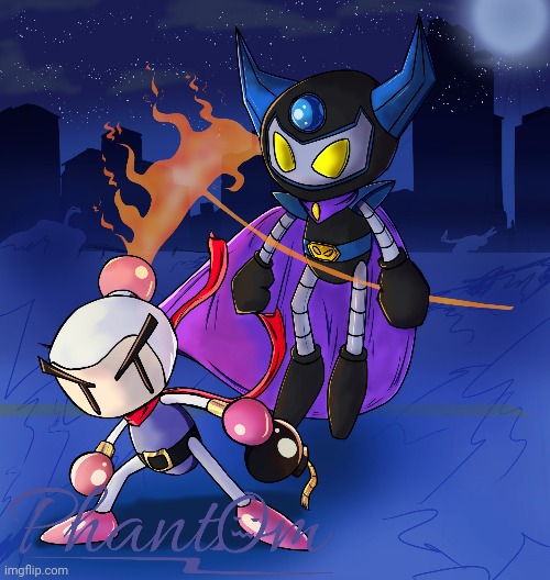 Shirobon/White Bomber vs Devil Bomber (Art by Phant0mZ0) | made w/ Imgflip meme maker