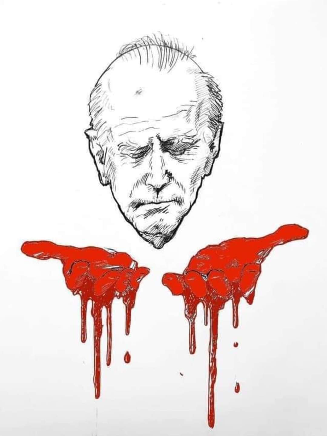 Biden has blood on his hands Blank Meme Template