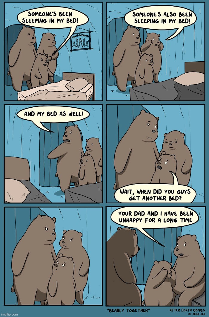 “Bearly Together” | image tagged in bears,comics,sad,memes,funny | made w/ Imgflip meme maker