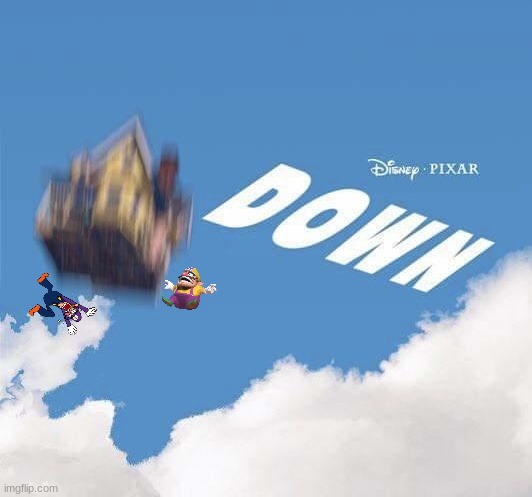 Pixar's: Down (FT Wario and Waluigi).mp3 | image tagged in pixar down,wario dies,wario,waluigi | made w/ Imgflip meme maker