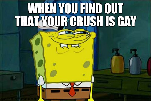 Why, SpongeBob? | WHEN YOU FIND OUT THAT YOUR CRUSH IS GAY | image tagged in memes,don't you squidward | made w/ Imgflip meme maker