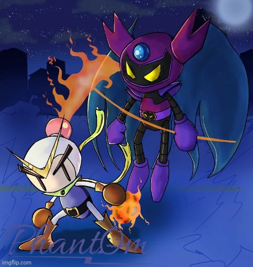 Shirobon/White Bomber vs Devil Bomber (Alt) (Art by Phant0mZ0) | made w/ Imgflip meme maker