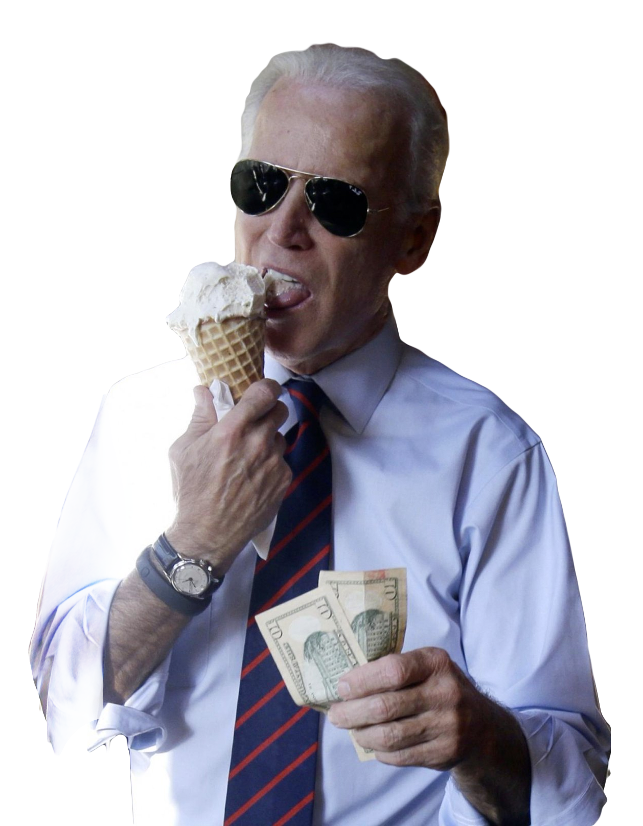High Quality Joe Biden eating Ice Cream Blank Meme Template
