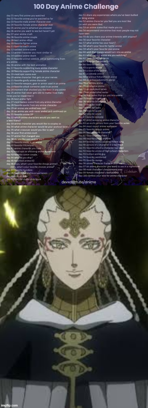 day 9 licht black clover | image tagged in 100 day anime challenge | made w/ Imgflip meme maker