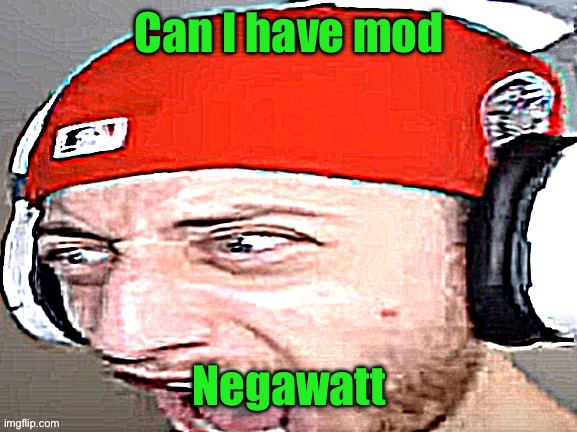 Maybe owner? Negawatt | Can I have mod; Negawatt | image tagged in disgusted | made w/ Imgflip meme maker