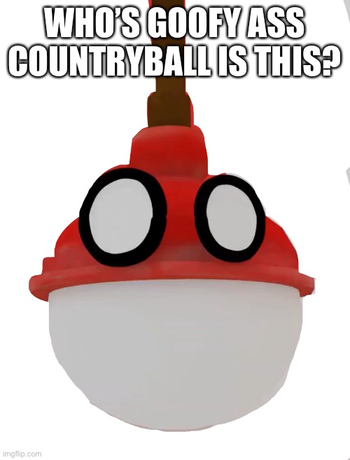 who’s goofy ass countryball is this? | WHO’S GOOFY ASS COUNTRYBALL IS THIS? | image tagged in poland plunger meme,goofy ahh | made w/ Imgflip meme maker