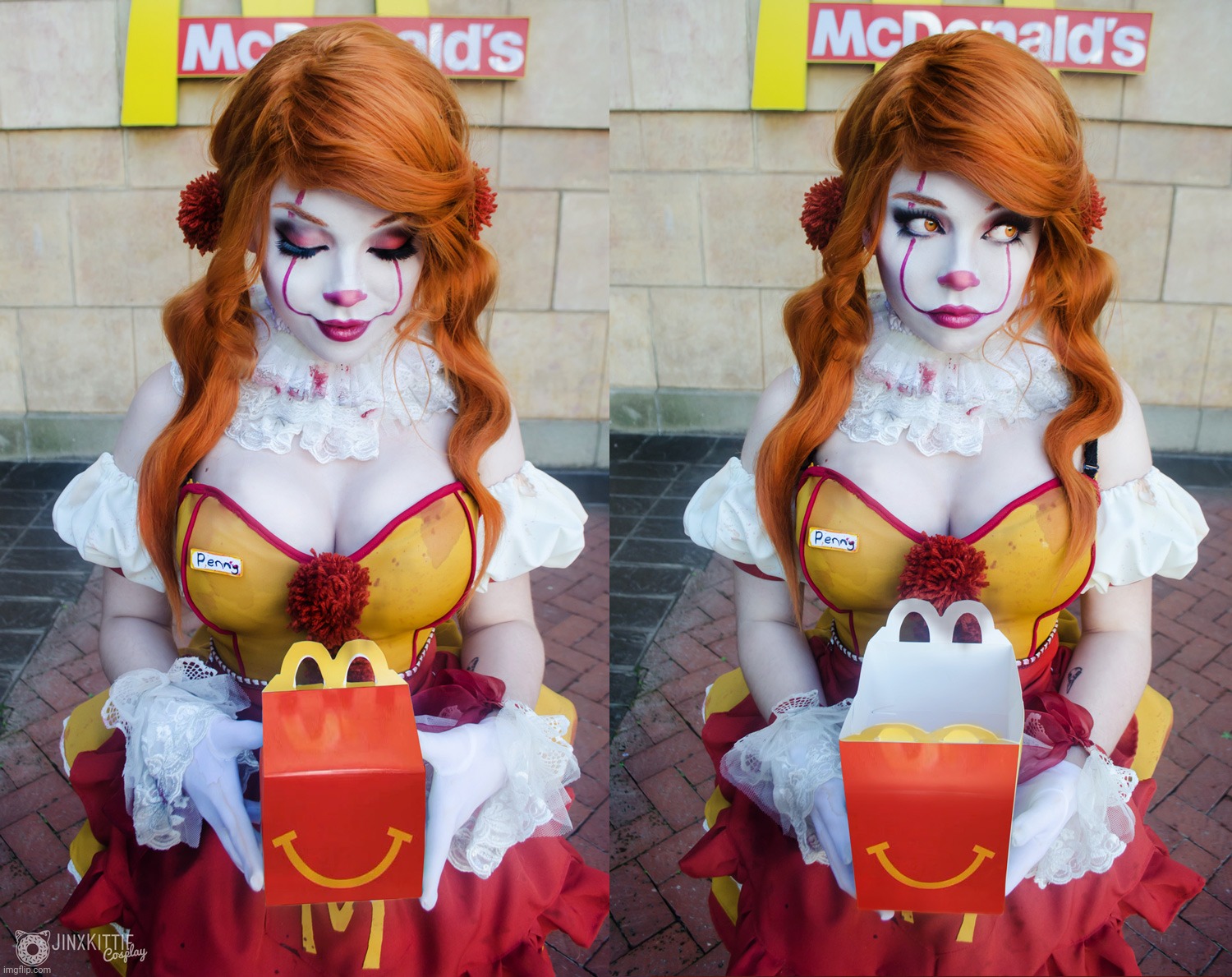 image tagged in pennywise,mcdonald's,ronald mcdonald,cosplay | made w/ Imgflip meme maker