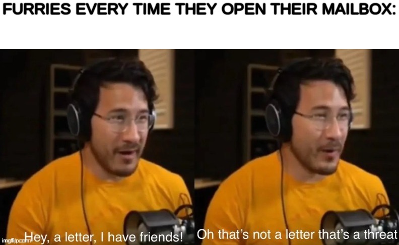 Hey, a letter, I have friends! | FURRIES EVERY TIME THEY OPEN THEIR MAILBOX: | image tagged in hey a letter i have friends | made w/ Imgflip meme maker