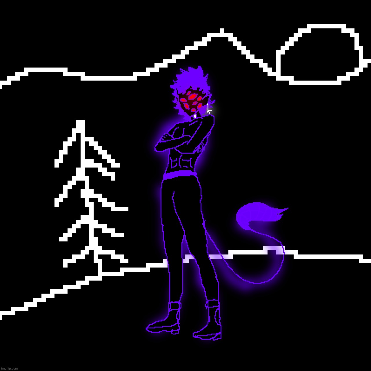 didn't fix lines or try on the bg but..tada demon Alessio | made w/ Imgflip meme maker