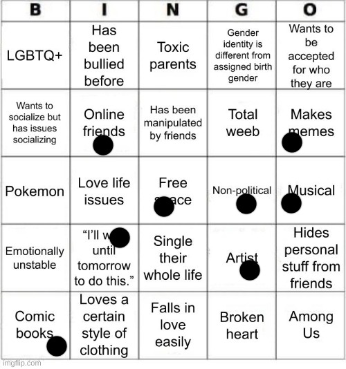 no bingo :( | image tagged in thesuitedgayweeb's bingo | made w/ Imgflip meme maker