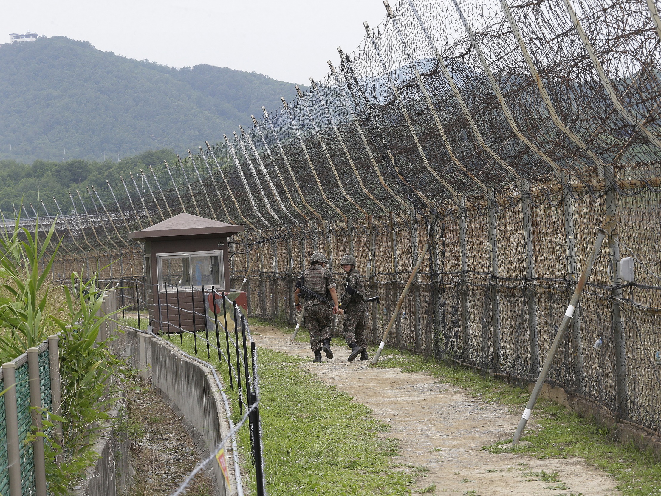 North-Korea border fence Blank Meme Template