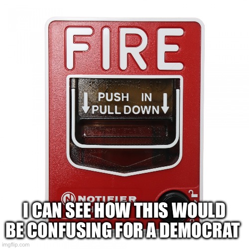 The democrats R the rulers | I CAN SEE HOW THIS WOULD BE CONFUSING FOR A DEMOCRAT | image tagged in fire alarm in,memes,gifs | made w/ Imgflip meme maker