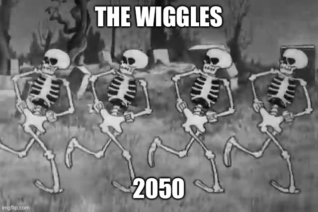 Never stop wiggling | THE WIGGLES; 2050 | image tagged in memes,wiggles,the wiggles | made w/ Imgflip meme maker