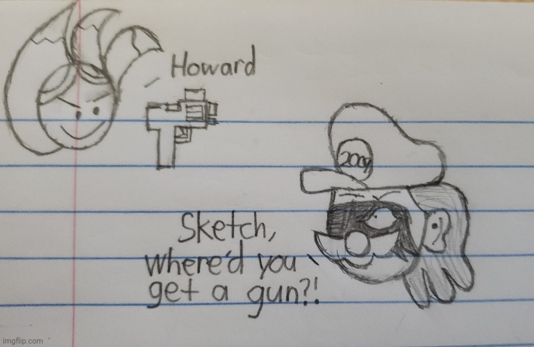 Goofy ahh doodle in class: Gun theft | image tagged in school,class,drawing | made w/ Imgflip meme maker