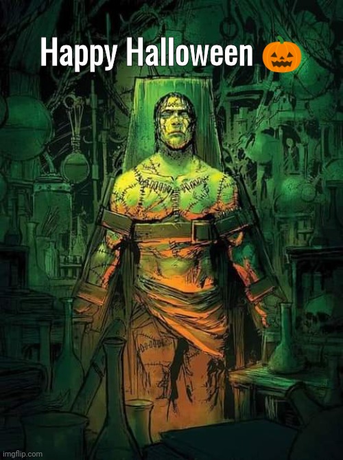 Happy Halloween Frankenstein painting | Happy Halloween 🎃 | image tagged in frankenstein | made w/ Imgflip meme maker