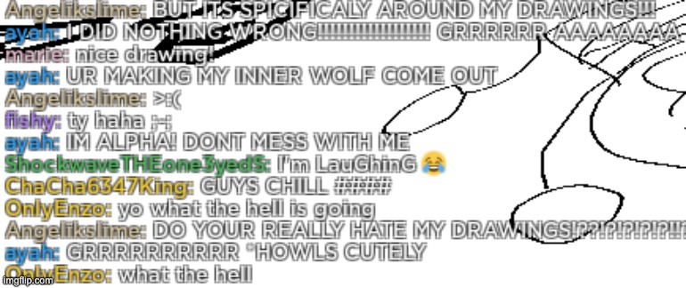 when i was in free draw, i stumbled across a furry hissyfit. | image tagged in oh no cringe | made w/ Imgflip meme maker