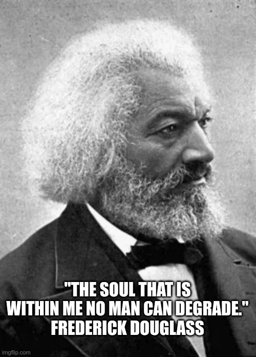 My Soul | "THE SOUL THAT IS WITHIN ME NO MAN CAN DEGRADE."
FREDERICK DOUGLASS | image tagged in frederick douglass | made w/ Imgflip meme maker