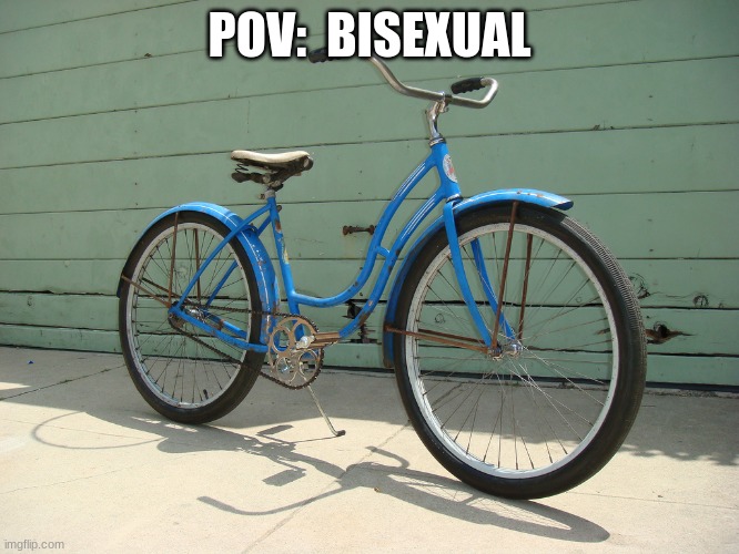 Bicycle | POV:  BISEXUAL | image tagged in bicycle,funny,dark humor i guess idk | made w/ Imgflip meme maker