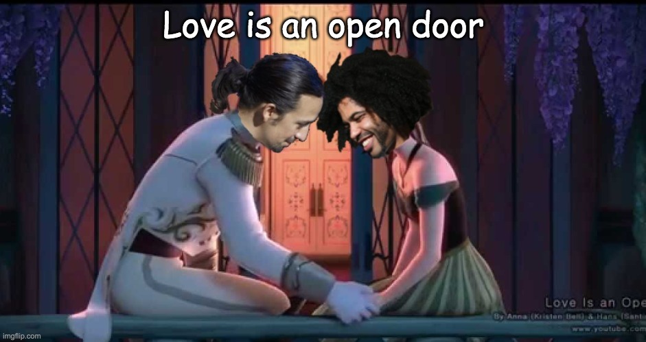 Alexander Hamilton and Thomas Jefferson | Love is an open door | image tagged in alexander hamilton and thomas jefferson | made w/ Imgflip meme maker