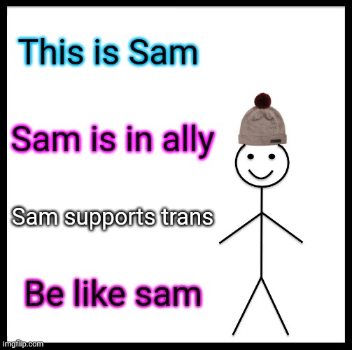 Be Like Bill | This is Sam; Sam is in ally; Sam supports trans; Be like sam | image tagged in memes | made w/ Imgflip meme maker