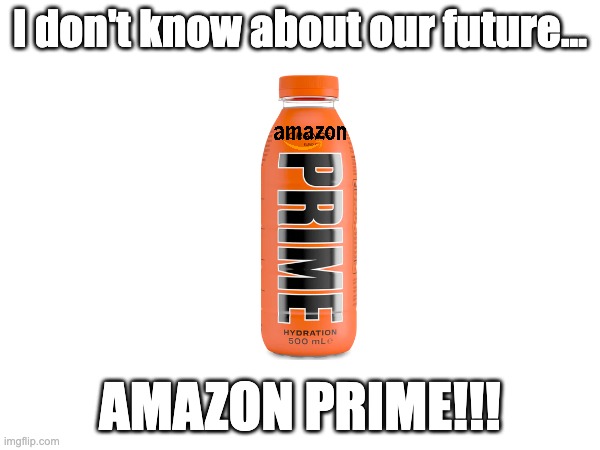 AMAZON PRIME!!! | I don't know about our future... AMAZON PRIME!!! | image tagged in prime,amazon,memes | made w/ Imgflip meme maker
