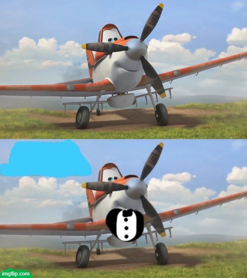 My new template. I'm going to use it to hate on Dusty Crophopper | image tagged in snowflake,tuxedo dusty crophopper | made w/ Imgflip meme maker