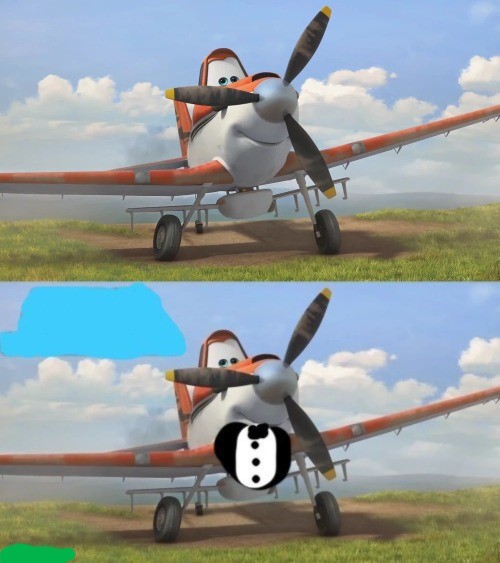 Tuxedo Dusty Crophopper Blank Meme Template
