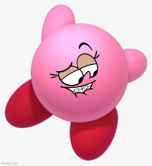 Kirby with Luan's Face on it | image tagged in add a face to kirby,the loud house,loud house,girl,funny | made w/ Imgflip meme maker